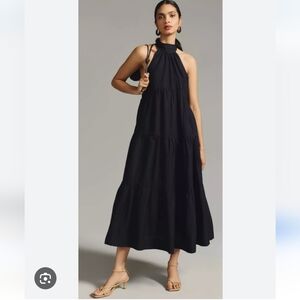 Halter Hi-lo Midi Dress Womens